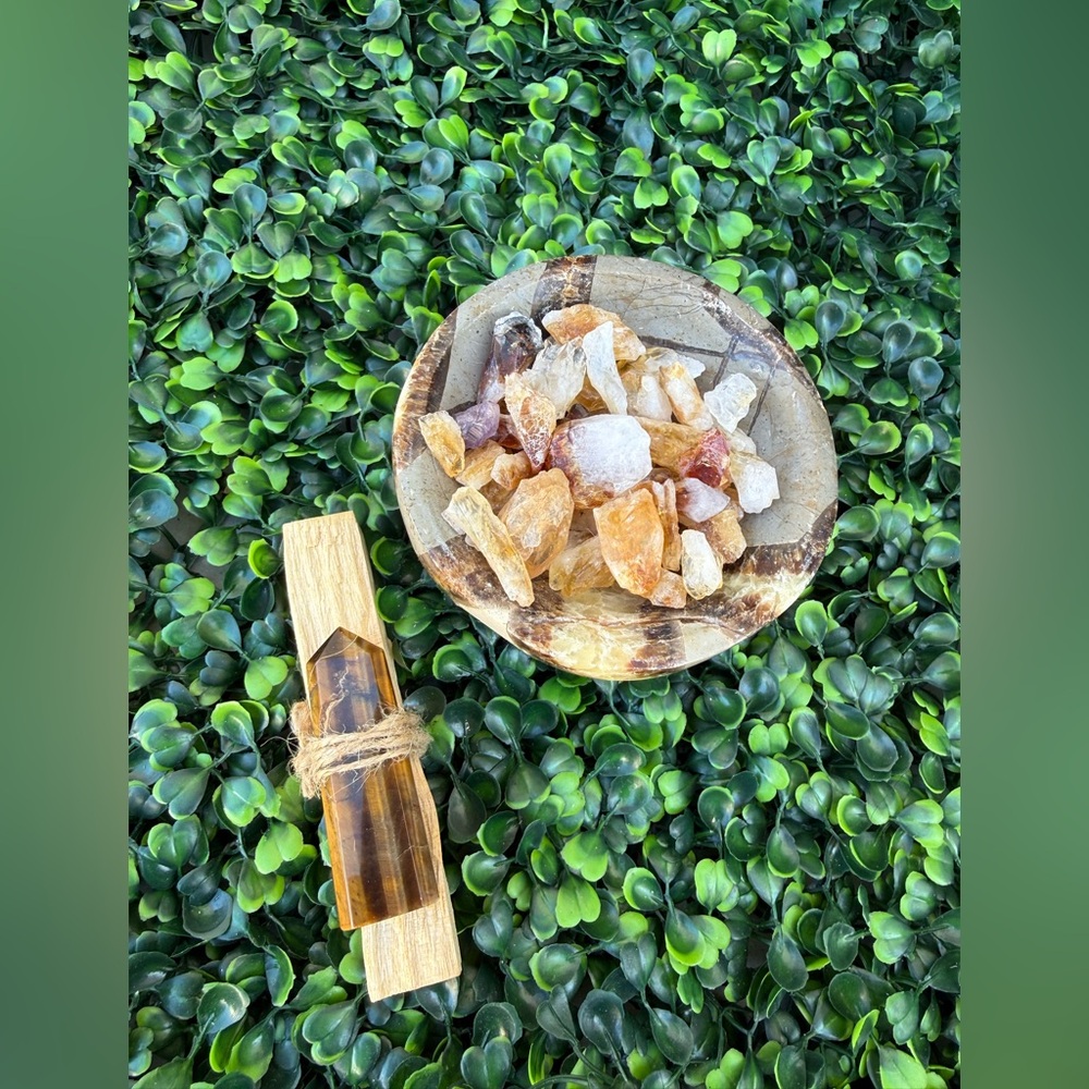 Serpentine, Citrine & Tiger’s Eye Self-Care Set | Meditation & Energy Work